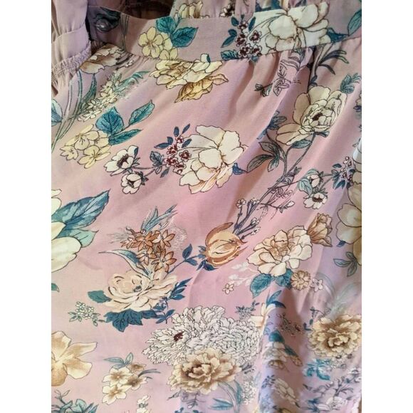 Chelsea28 Chiffon Wrap Dress Womens Size XXS Purple Floral High-Low Boho Wedding - Picture 11 of 11